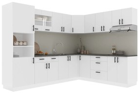 Set Bucatarie Colt Karo V36, Alb, Blat Thermo 28 mm, L 280 x 220 cm