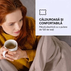 Klarstein Pătură electrică Dr. Watson XL 120 W, 3 trepte, 180 x 130 cm, cu panou de control