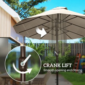 Outsunny Umbrele de Gradina Dubla 460x270cm cu Manivela si Baza Transversala | Aosom Romania