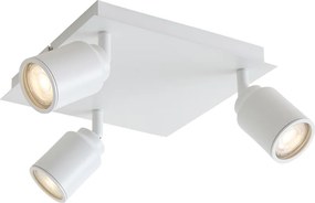 Spotlight modern pentru baie alb pătrat cu 3 lumini IP44 - Ducha