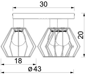 Spot LETI 3xE27/15W/230V negru
