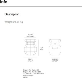 Ghiveci plante design decorativ modern exterior/interior ORIGAMI Yuri 79x79x120cm