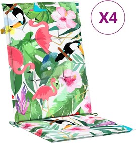 vidaXL Perne de scaun spătar înalt, 4 buc., multicolor, textil
