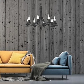 Lustră pe lanț LUCY 8xE14/60W/230V negru