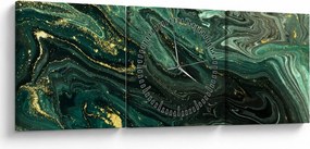 Tablou - Marmură verde (cu ceas) (90x30 cm)