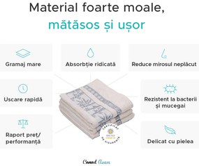 1x prosop de baie maro BAMBOO + 2x prosop de maini maro BAMBOO