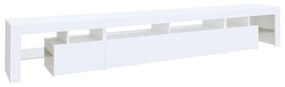 Comode TV cu lumini LED, alb 1, Alb, 260 x 36.5 x 40 cm