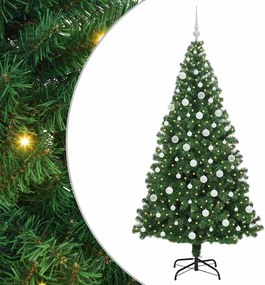 vidaXL Brad de Crăciun artificial Verde 180 cm PVC și Oțel și Plastic