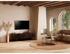 Comodă TV maro închis din lemn de mango 145x48x40 cm Kalai – MOME