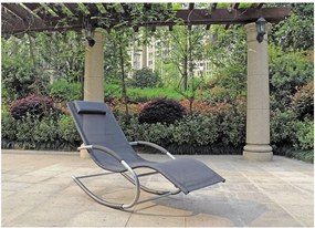 Șezlong de grădină negru din metal Naxos – Garden Pleasure