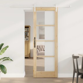 vidaXL Ușă glisantă ORKDAL Maro 73.5 x 211 cm Lemn masiv de pin