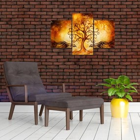 Tablou natural abstract cu copac (90x60 cm)