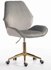 HR350K Scaun Gray din Catifea Bază Aurie