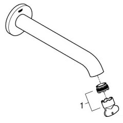 GROHE ESSENCE 13449AL1 - Scurgere pentru cadă, 221 mm, grafit