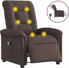 vidaXL Fotoliu electric de masaj rabatabil, maro închis, textil