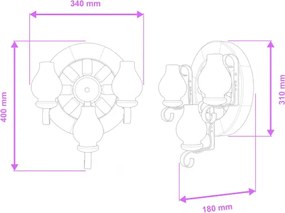 Aplică Brilagi ROATA APLICA 3xE14/40W/230V fag