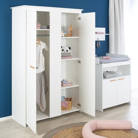 Șifonier de copii alb 119x190x52 cm Anton – Roba