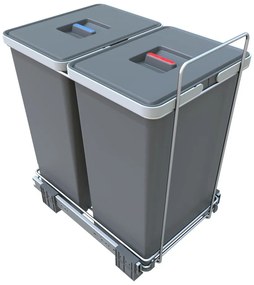 Coș de gunoi de plastic pentru deșeuri sortate/încorporat 24 + 24 l Ecofil - Elletipi
