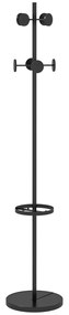 HOMCOM Suport pentru Haine și Umbrele, Cuier Independent cu 8 Carlige Rotunde pentru Haine, Pălării și Poșete, Φ34x177 cm, Negru | Aosom Romania