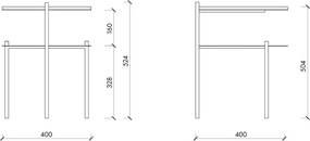Noptieră neagră cu blat cu aspect de lemn de stejar Tu – noo.ma