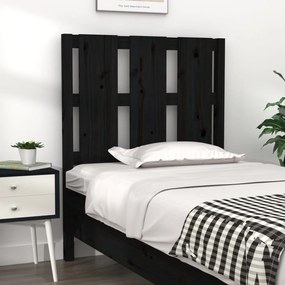 817969 vidaXL Tăblie de pat, negru, 80,5x4x100 cm, lemn masiv de pin
