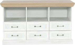 Comoda ROYAL RS, PAL, pin nordic/stejar salbatic, 127x46x75 cm
