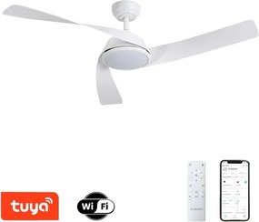 ZEVENTI - Ventilator de tavan LED AERYS LED/24W/230V Wi-Fi Tuya alb + telecomandă