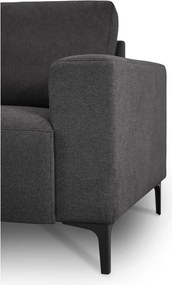 Colțar gri antracit cu tapițerie din chenille (cu colț pe partea stângă/în formă de ”L”) Fabian – Scandic