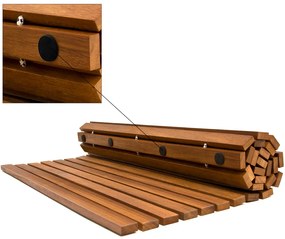 Casaria Covoraș de baie LINE, lemn de acacia, 80x50x1cm, maro