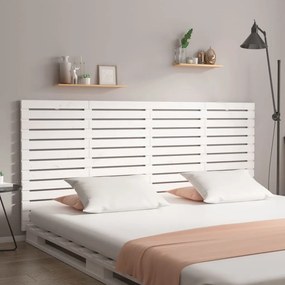 824689 vidaXL Tăblie de pat pentru perete, alb, 156x3x91,5 cm, lemn masiv pin