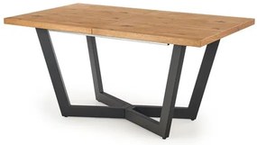 Masa extensibila Massive stejar deschis/negru L160-250 cm