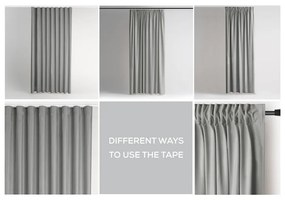 Draperie gri dimout (semi-opacă) din catifea 140x245 cm Pleat – Restilo