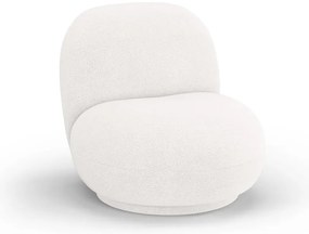 Fotoliu alb cu tapițerie din stofă bouclé Chuck – Micadoni Home