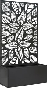 Outsunny Jardinieră cu Grilaj pentru Plante Cățărătoare cu Montare pe Perete sau Independent, 61x23x113 cm, Negru | Aosom Romania
