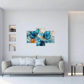 Tablou - Fluturi albaștri (90x60 cm)