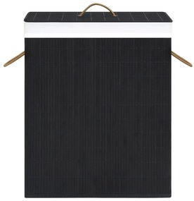 Cos de rufe din bambus, negru, 83 L 1, Negru, 43.5 x 33.5 x 65.5 cm