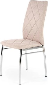 Scaun tapitat K309, bej deschis/crom, stofa clasica/metal, 43X57X97 CM
