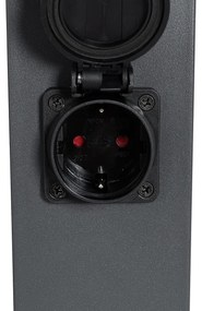 Lampă de exterior gri închis 80 cm cu soclu IP44 - Malios