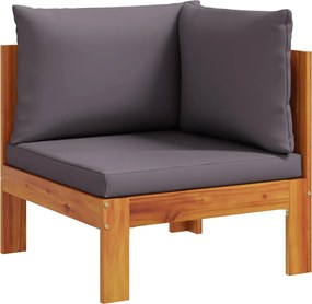 vidaXL Canapea de colț de grădină, cu perne, lemn masiv acacia
