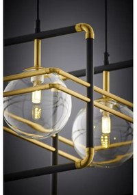 Lustră pe cablu Jupiter 2029 FIORI 2xG9/10W/230V negru/auriu/transparent