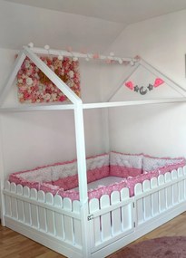 Set aparatori matlasate pentru pat tip casuta Montessori