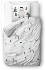 Lenjerie de pat pentru copii din bumbac satinat 140x200 cm Polar Animals - Butter Kings
