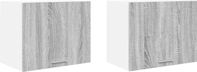 vidaXL Dulap suspendat cu ușă 2 pcs Gri Sonoma și Alb 50 x 31 x 40 cm