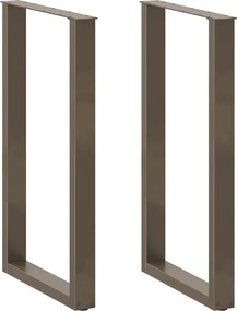 vidaXL Picioare de masă de bar în formă de U, 2 buc., oțel natural, 60 x (100-101) cm