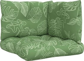 vidaXL Perne pentru paleți, 3 buc., model de frunze, țesătură oxford