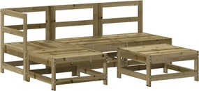vidaXL Set mobilier relaxare pentru grădină 5 piese lemn de pin tratat