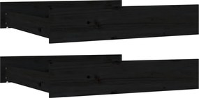 vidaXL Sertare pentru pat, 2 buc., negru, lemn masiv de pin