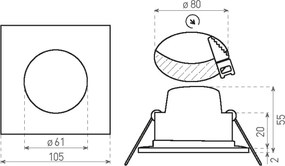 Corp de iluminat LED încastrat pentru baie LED/8W/230V 4000K IP65 negru