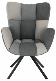 Fotoliu de design rotativ, patchwork/negru, KOMODO