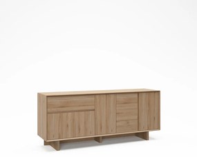 Comodă în culoare naturală cu aspect de lemn de stejar 180x76x45 cm Carpi – Marckeric